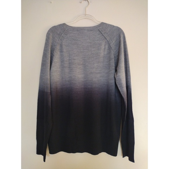 Johnston & Murphy Sweater Mens‎ XL V Neck  Grey Black Ombre 100% Merino Wool - Picture 3 of 7